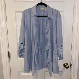 Chico’s Waterfall Front Chambray Jacket - Size 3